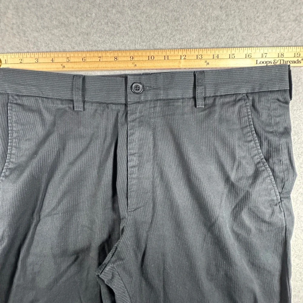 Banana Republic Pinstripe Trousers Mens 35x30 Charcoal Gray Excellent Straight